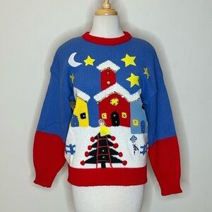 Adell Barre Christmas Sweater Vintage Women's L Ugly Christmas Sweater